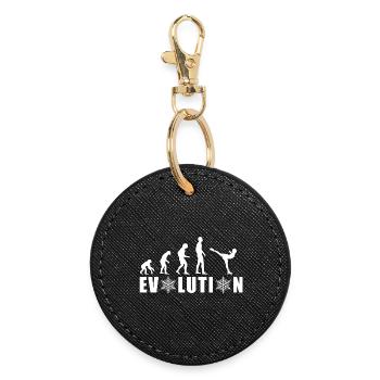 EVOLUTION EISKUNSTLAUF WINTER SCHNEE - Runder Schlüsselanhänger - Schwarz - Vorne