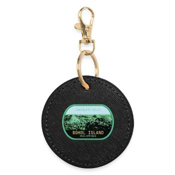 les Chocolate Hills à Bohol aux Philippines - Porte-clés rond - noir - Devant