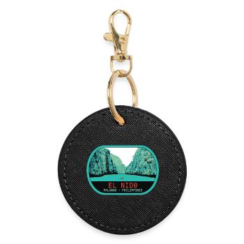 Panoramic view of El Nido, Palawan Island - Round Keyring - black - Front
