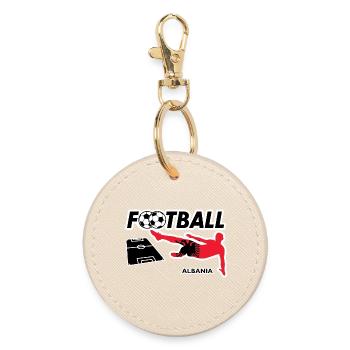 Football Fever Albania - Round Keyring - oyster - Front