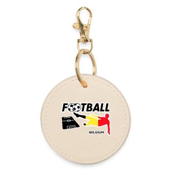 Fußball Fieber Belgien - Runder Schlüsselanhänger - Auster - Vorne