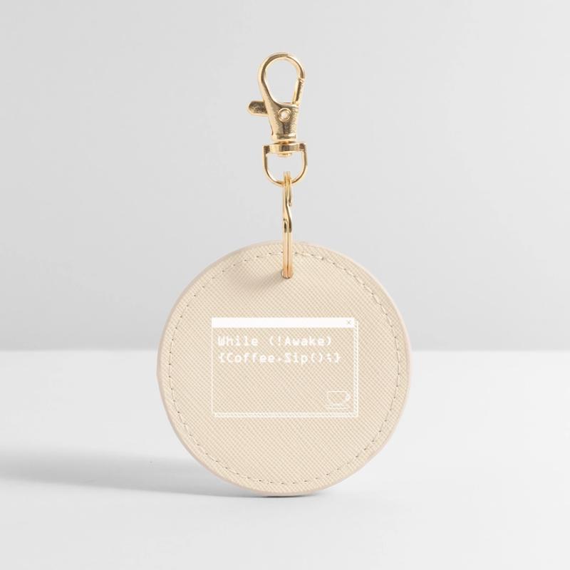 Programmers generate code from coffee Round Keyring