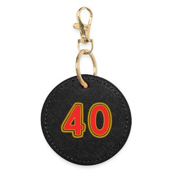 40. 40 YEARS. 40th ANNIVERSARY. 40 YEARS ANNIVERSARY. - Round Keyring - black - Front