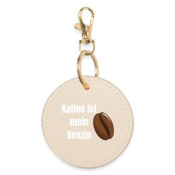 Kaffee ist mein Benzin - Runder Schlüsselanhänger - Auster - Vorne