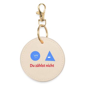 Du zählst nicht: Geometrie-Humor - Runder Schlüsselanhänger - Auster - Vorne