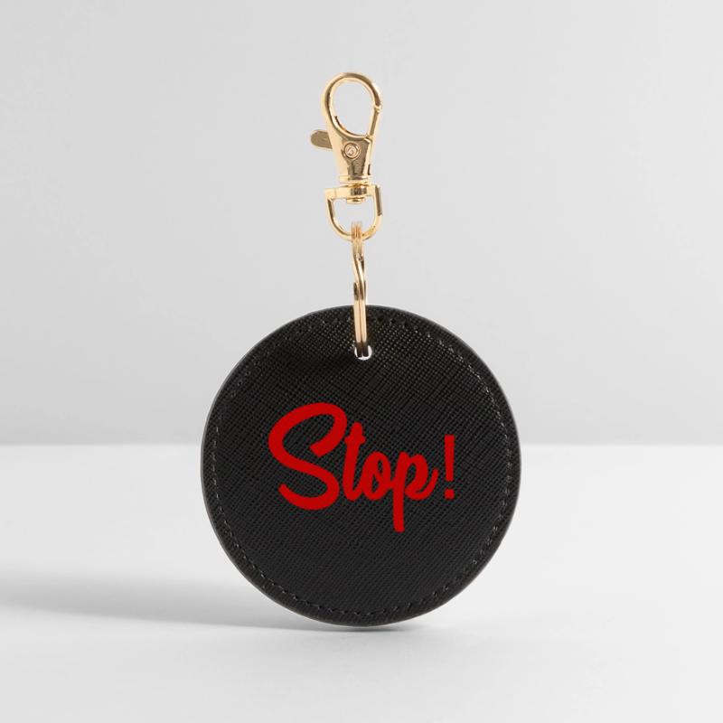 STOP. HUMOR. MESSAGE. QUOTATION. PANEL. DAD Round Keyring