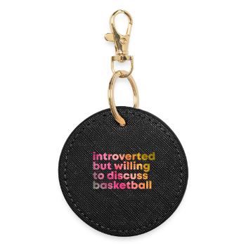 basket-ball - Porte-clés rond - noir - Devant