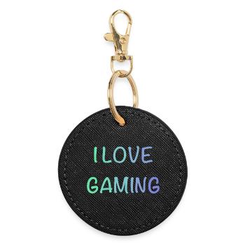 I Love Gaming  - Runder Schlüsselanhänger - Schwarz - Vorne