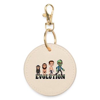 Evolution Zombie - Runder Schlüsselanhänger - Auster - Vorne