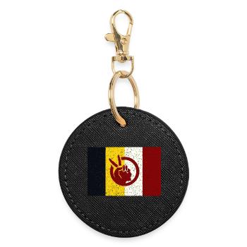 Bewegung der amerikanischen Indianer - Runder Schlüsselanhänger - Schwarz - Vorne