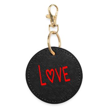 COUPLE. JUST MARRIED. Bachelorette party. VALENTINE'S DAY. LOVE. - Round Keyring - black - Front