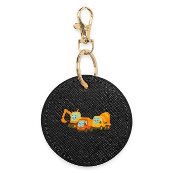 Building site - Round Keyring - black - Front