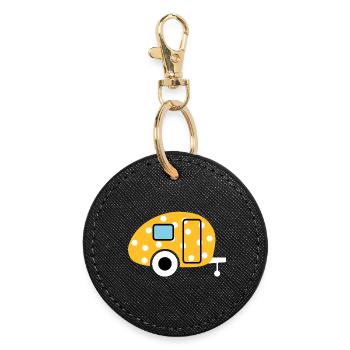 Caravan Egg Points Caravan Dots Camper Camping - Porte-clés rond - noir - Devant