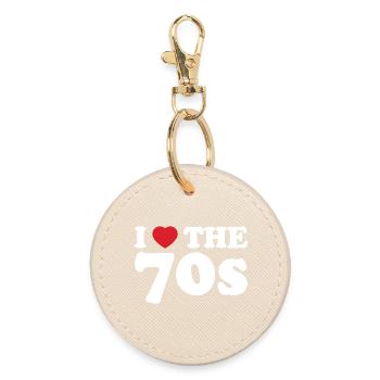 Die Liebe der 70er Jahre - Runder Schlüsselanhänger - Auster - Vorne