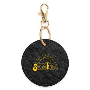 Lever de soleil avec motif d'optimisme - Porte-clés rond - noir - Devant