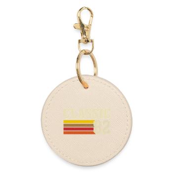 Retro Classic 82 – Born in 1982 Vintage Birthday - Round Keyring - oyster - Front