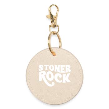 Stoner Rock Typografie-Design - Runder Schlüsselanhänger - Auster - Vorne