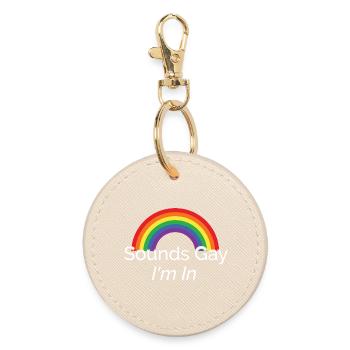 Conception de fierté arc-en-ciel vif - Porte-clés rond - huître - Devant