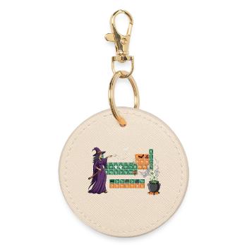 Enchanting Witch and Potion Themed Periodic Table - Round Keyring - oyster - Front