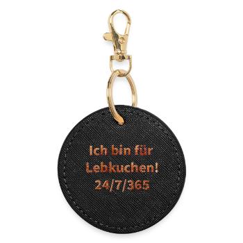 Ich bin für Lebkuchen 24/7/365 - Runder Schlüsselanhänger - Schwarz - Vorne