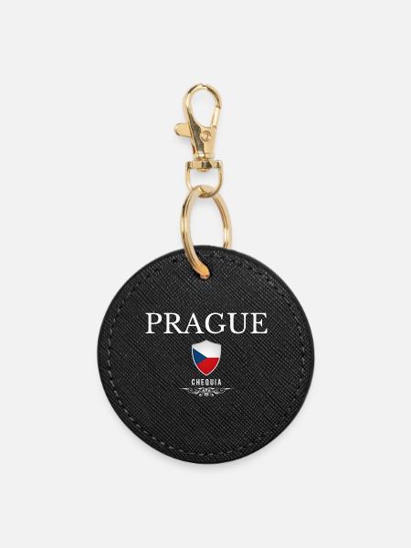 Prag, Tschechische Republik, Souvenir Prag - Runder Schlüsselanhänger - Schwarz