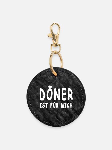 Döner - Runder Schlüsselanhänger - Schwarz