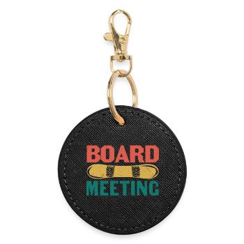 Board Meeting Snowboard - Runder Schlüsselanhänger - Schwarz - Vorne