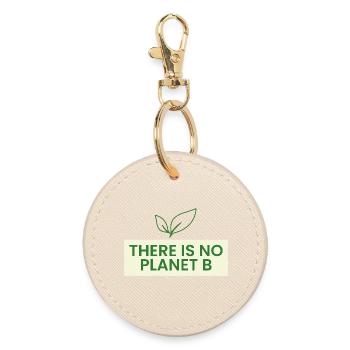 Es Gibt Kein Planet B - Runder Schlüsselanhänger - Auster - Vorne