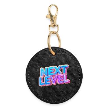 Next Level 3D Text — Bold Gradient Design - Round Keyring - black - Front