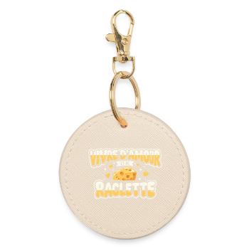 Vivre d'amour Et De Raclette Cadeau Drôle - Porte-clés rond - huître - Devant