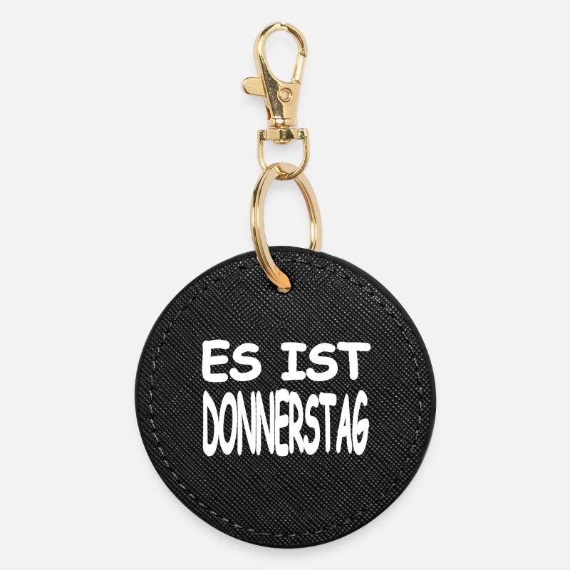 Thursday - Round Keyring - black