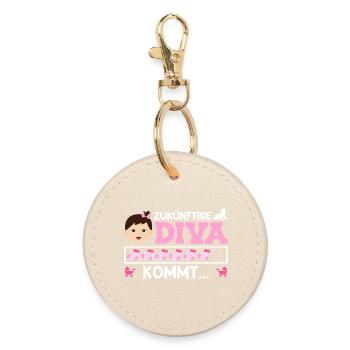 Bientôt Maman FUTURE DIVA ARRIVE Drôle - Porte-clés rond - huître - Devant