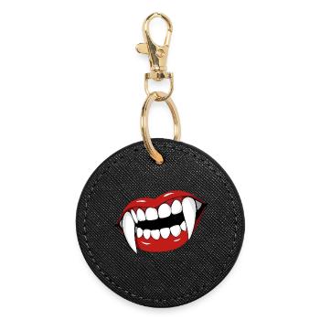 Vampire Lips Pop Art Halloween Party - Porte-clés rond - noir - Devant