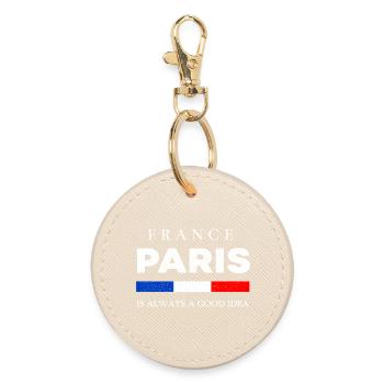 Paris France – Always a Good Idea Design - Runder Schlüsselanhänger - Auster - Vorne