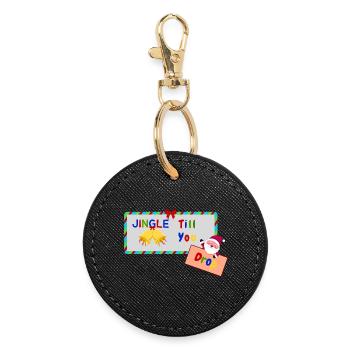 Jingle jusqu’à ce que vous laissiez tomber Design de Noël drôle - Porte-clés rond - noir - Devant