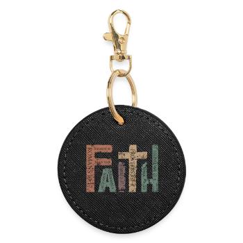 Jesus Christian Catholic Believers Worship Service - Round Keyring - black - Front