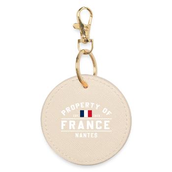 French Property Rights Nantes - Round Keyring - oyster - Front