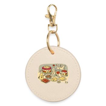 Swan Lake Holidays - Round Keyring - oyster - Front