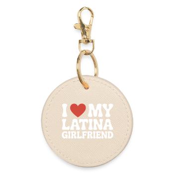 J’adore la Saint-Valentin de ma petite amie latina - Porte-clés rond - huître - Devant