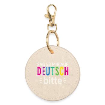 Germany Bilingual German Teacher - Round Keyring - oyster - Front