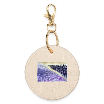Purple City Dusk Overlook - Round Keyring - oyster - Front