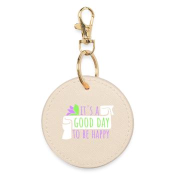 Bonjour sois heureux Motivation positive Dire bonheur - Porte-clés rond - huître - Devant