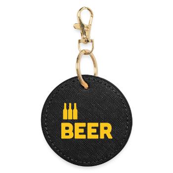 Amateurs de bière - Porte-clés rond - noir - Devant
