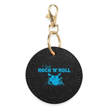 ROCK AND ROLL - Runder Schlüsselanhänger - Schwarz - Vorne