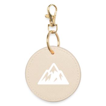Berge Symbol - Runder Schlüsselanhänger - Auster - Vorne