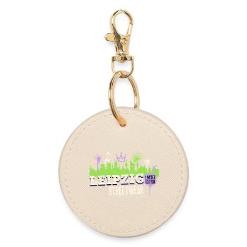 Leipzig Skyline City Germany Graffiti Art - Round Keyring - oyster - Front