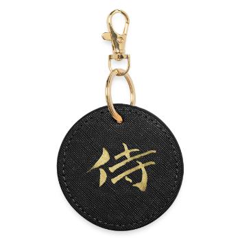 Samouraï - Personnage japonais - Porte-clés rond - noir - Devant