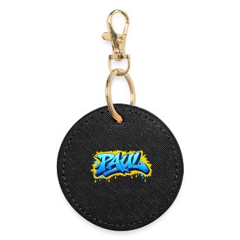Graffiti  PAUL Prénom cadeau idéal imprimable  - Porte-clés rond - noir - Devant