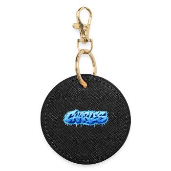 Graffiti Charles Name Gift Ideal Printable - Round Keyring - black - Front