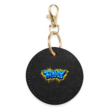 Graffiti name TONY FOR PERFECT GIFT PRINTABLE - Round Keyring - black - Front